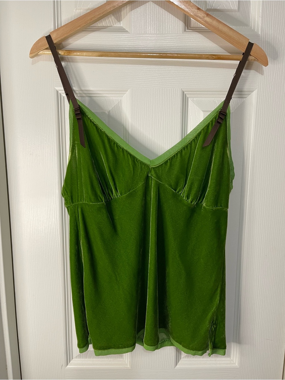 Gold Hawk Green Brown Whimsigoth Velvet Silk Blend Y2K Grunge Tank Top Large